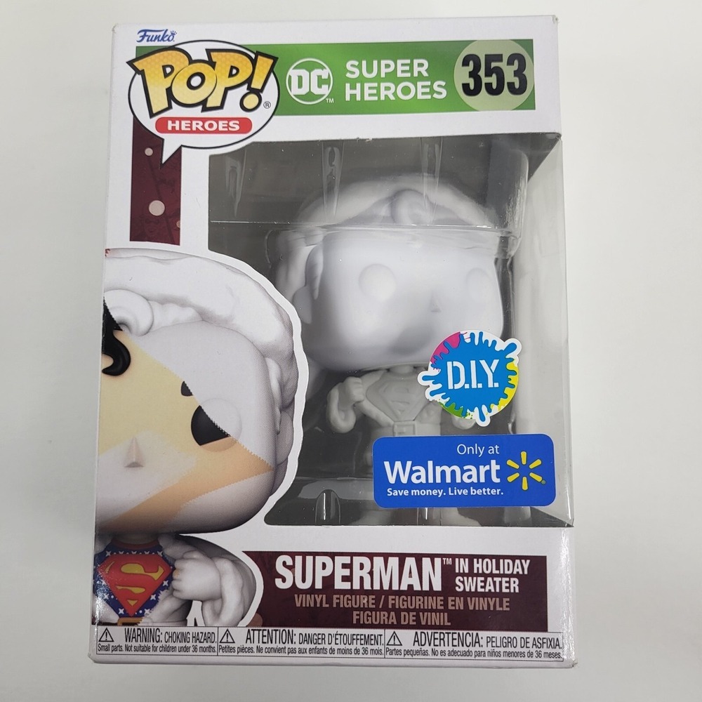 New Funko Pop DC Super Heroes Superman‎ In Holiday Sweater Walmart Exclusive DIY